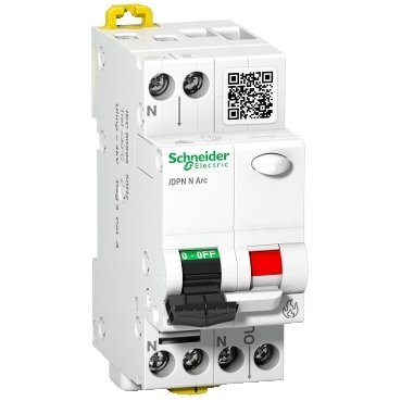 En Schneider Electric ljusbågsdetektor och personskyddsbrytare för elinstallationer.