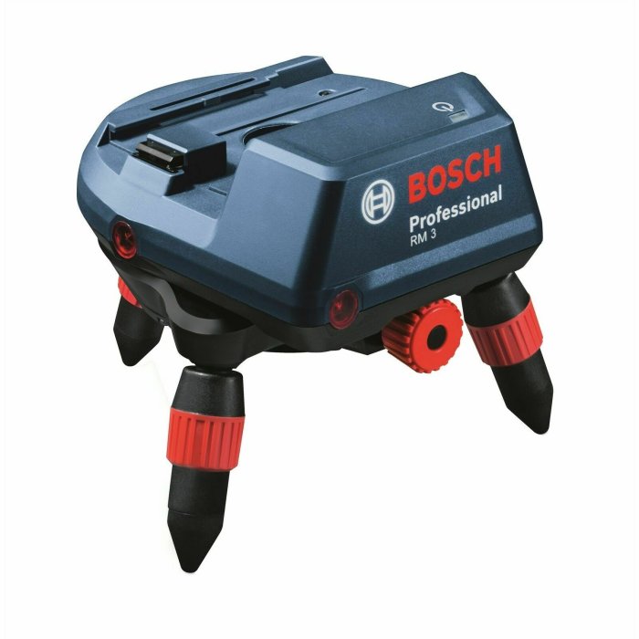 Bosch professionell trebent rotationslaser RM 3 på vit bakgrund.