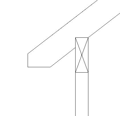 Skiss av en takås i limträ som vilar på en pelare med urjackning, illustrerar en utbyggnadsplan för ett uterum.