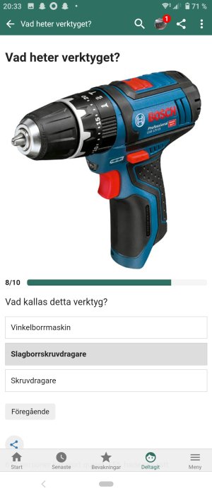 Bosch Professional GSB 12V-15 sladdlös slagborrskruvdragare på vit bakgrund.