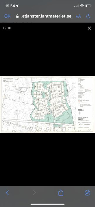 Kartvy på etjänster.lantmateriet.se som visar detaljplan för bostadsområde i Svedala kommun.