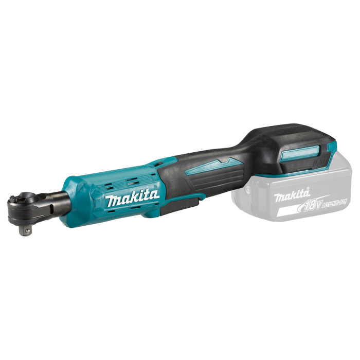 Makita 18v DWR180 spärrskaft verktyg på vit bakgrund.