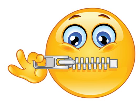 Emoji med zipmun och vinkande hand gestalter frustration och behov av tystnad.