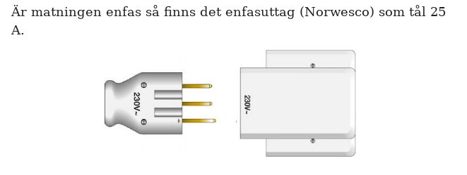 Illustration av en enfas stickpropp och ett vägguttag från Norwesco märkt med 202V.