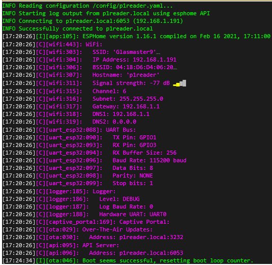 Skärmdump av loggutdata från Home Assistant som visar lyckad anslutning och systeminformation.