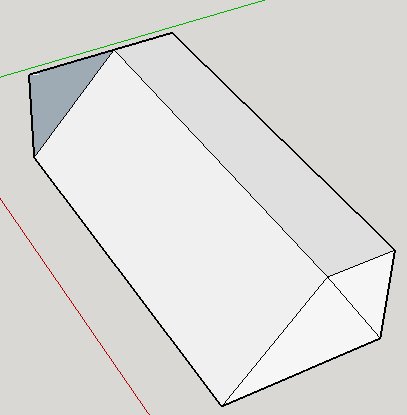 3D-ritning av en enkel hustakskomponent i ett CAD-program.