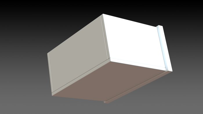 Enkel lådkonstruktion i 12mm MDF som visualisering av en diskussion om kostnadseffektiva byggprojekt.
