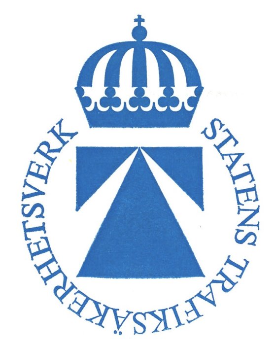 Logotyp för Statens Trafiksäkerhetsverk med krona och stiliserade vägar i blått mot vit bakgrund.