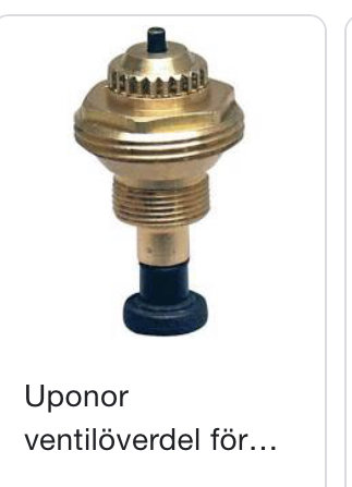 Uponor ventilöverdel för golvvärmesystem, osammanbyggd.