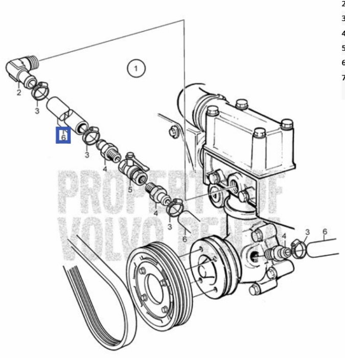 Exploded view diagram of engine with labeled parts 2 and 4 relating to NPT thread discussion for water heater installation.