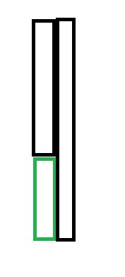 Schematisk illustration av två ihoplimmade och ihopskruvade träreglar för att konstruera ett stadigt räcke.