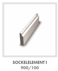 Sockelelement I avsedda för byggutbyggnad, 900mm höga, visas isolerade på vit bakgrund.