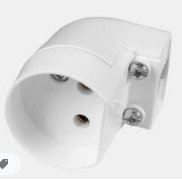 Ojordat vit lamputtag som kan användas för att ansluta en lampa utan skyddsjord.