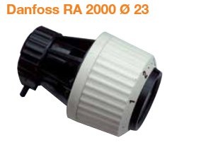 Danfoss RA2000 termostatventil på vit bakgrund, för bygg- och renoveringsdiskussioner.