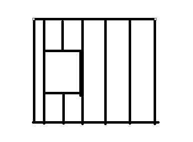 Schematisk ritning av väggstomme med 45x145 reglar och 80cm brett fönster markerat.