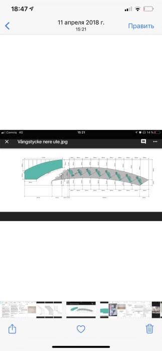 Skärmbild av byggdesign ritad i SketchUp med måttangivelser och markeringar.