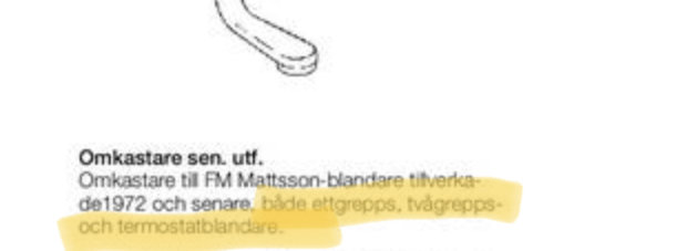 Schematisk illustration av delar till FM Mattsson-blandare med text om kompatibilitet från 1972.