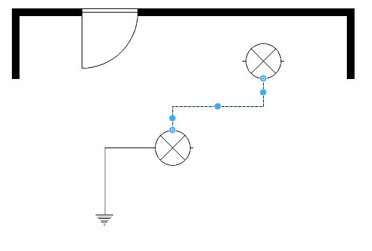 Ett enkelt flödesschema med linjer och ikoner som representerar steg i en process, skapat i ett diagramverktyg.