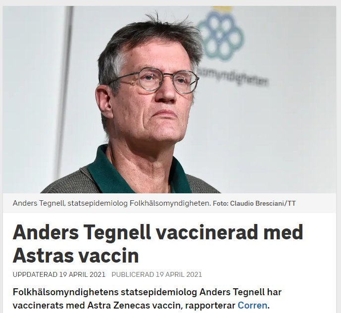 Man i glasögon med seriös uppsyn framför myndighetens logga, rubrik om vaccination.