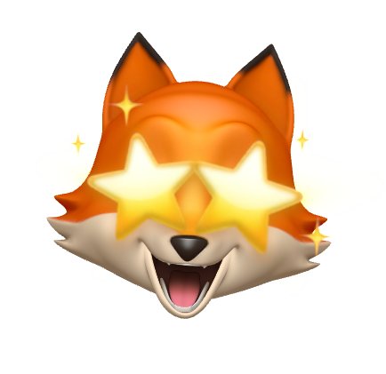 Emoji föreställande en räv med stjärnor över ögonen.