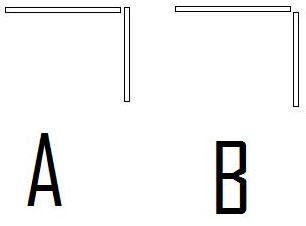 Schema över kakelsättning i hörn, metod A och alternativ metod B.