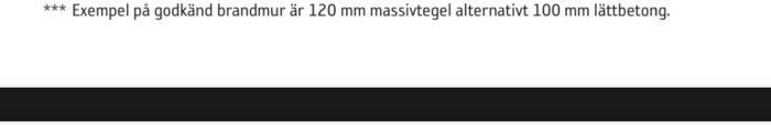 Text från Conturas broschyr angående godkänd brandmur med alternativ för tegel och lättbetong.