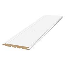 Vit profilerad innerpanel i trä-material liggande på en vit bakgrund.