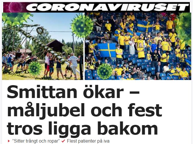 Fotbollsfans firar tätt tillsammans, och en grupp personer festar ute, illustrationer av viruspartiklar överlagda.