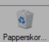 Ikon för papperskorg med återvinningssymbol på en datorgränssnitt.