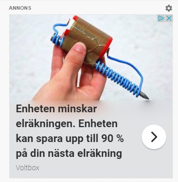 Hand håller en Voltbox, en påstådd elbesparande enhet, ansedd som bluff.