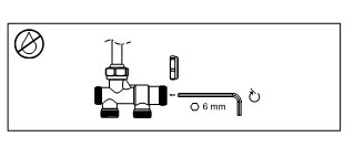 Schematisk illustration av ett tvårörskoppel med märkningar för skruvar och muttrar enligt instruktioner för demontering.