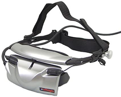 Första generationens konsument-VR-headset från 2005 med OLED-display och justerbara huvudband.