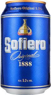 En ölburk av märket Sofiero Original med blå etikett och texten "1888".