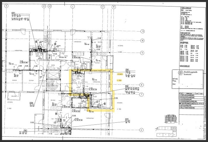 Arkitektonisk ritning med markeringar för ventilation i en bostad.