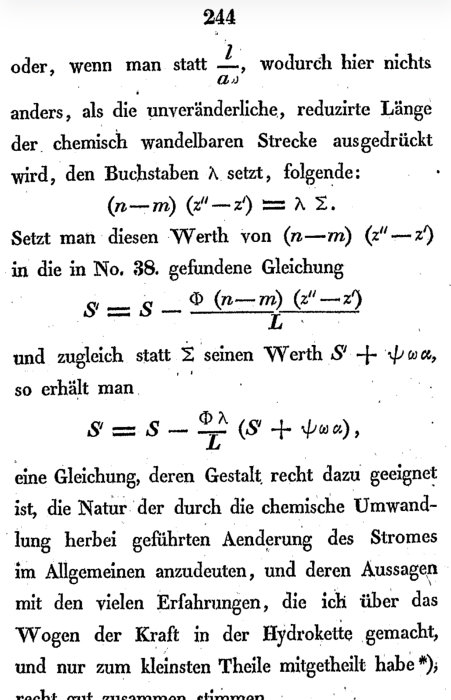 Sida ur en vetenskaplig bok med matematiska formler och tysk text relaterad till fysik.