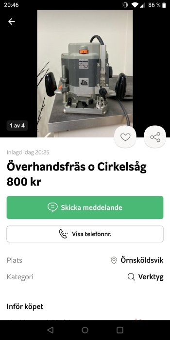 Elu MOF177 överhandsfräs på arbetsbänk.