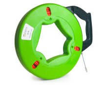 Enelco lågfriktions dragfjäder på upprullare i grönt med utdraget fjäderverktyg.