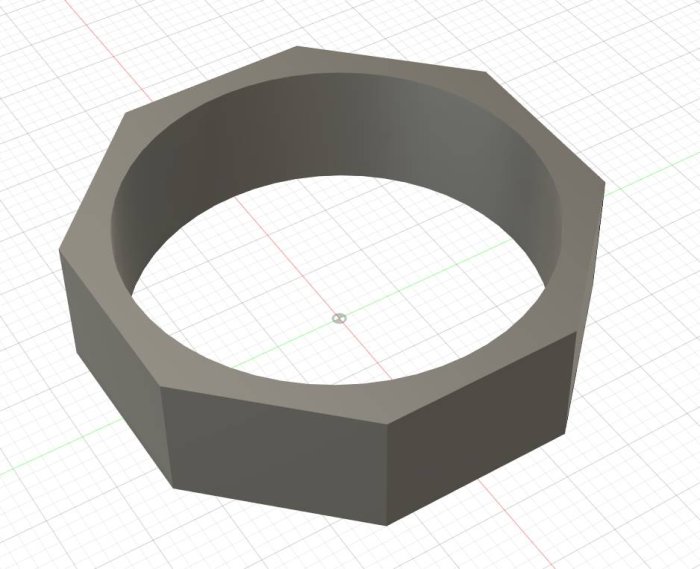 3D-modell av en åttkantig betongform för poolstomme visas på rutnät.