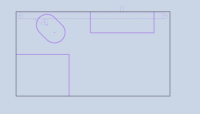 Schematisk ritning av badrum med markerad stamledning och planerad position för duschkabin.