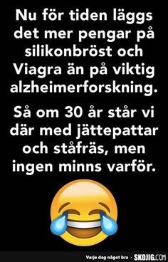 Bild av en textskämt om samhällets utgifter på skönhet jämfört med alzheimerforskning, med gråtande emoji.