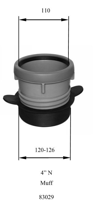 Svartvit bild av en gumminippel (modell RSK 31062484) med angivna dimensioner, lämplig för gjutjärnsskor.