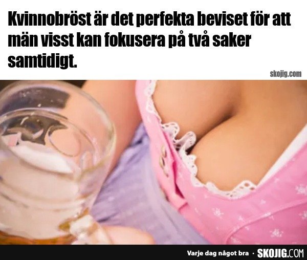 Glas och kvinnlig bröstkorg med text om att fokusera på två saker samtidigt.