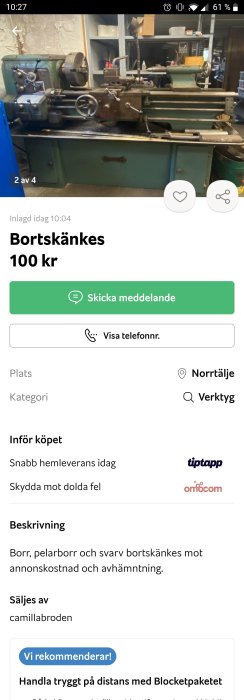 Industriell metallvarv på ett arbetsbänk i en verkstad.