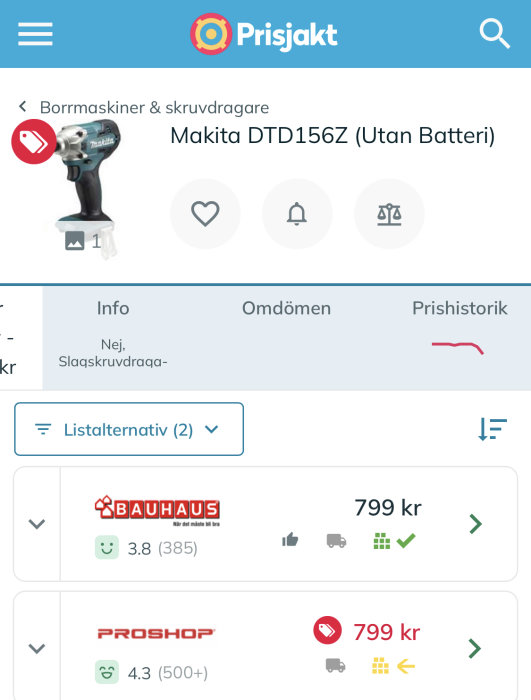 Makita DTD156Z slagskruvdragare på Prisjakt, utan batteri, med pris och användarbetyg.