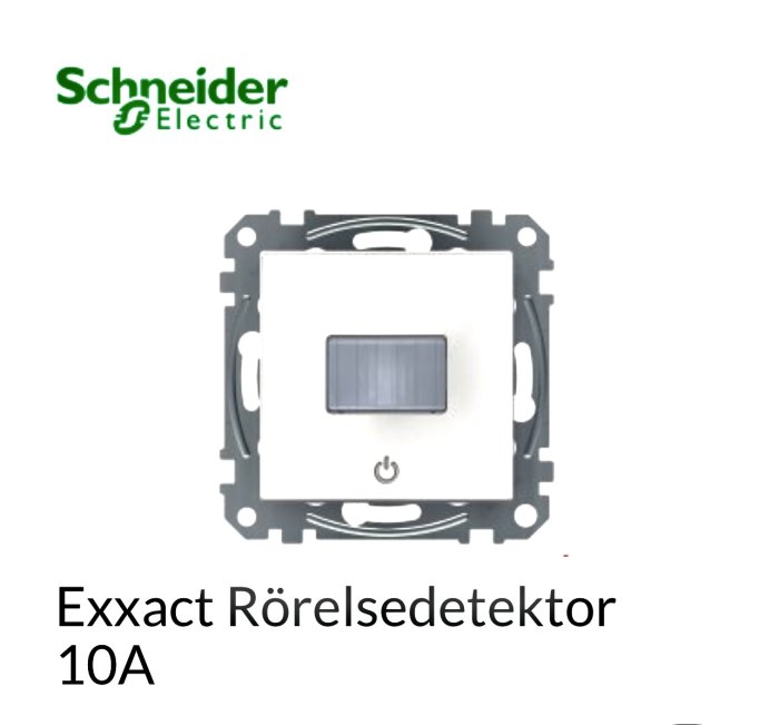 Schneider Electric Exxact rörelsedetektor för väggmontering med på/av-knapp.