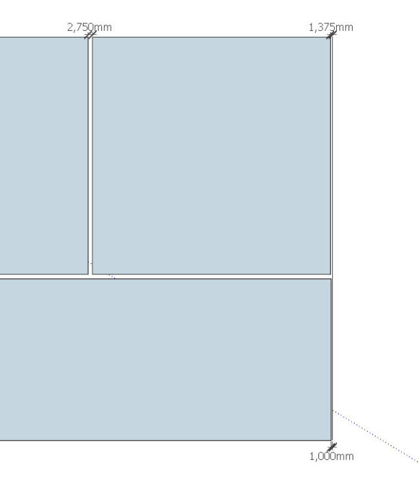 Schematisk bild av golvplattor med mätningar som visar avstånd mellan plattor.