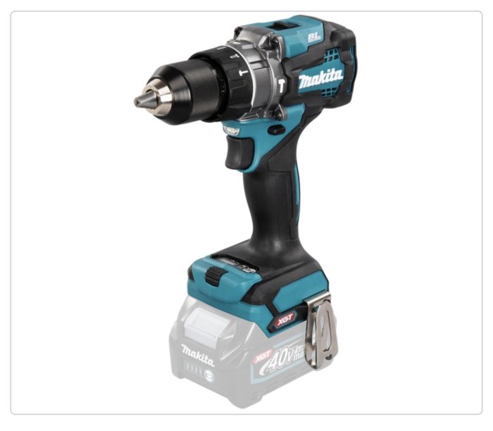 Makita HP001GZ slagborrskruvdragare, 40V max XGT, blå och svart med batteri.