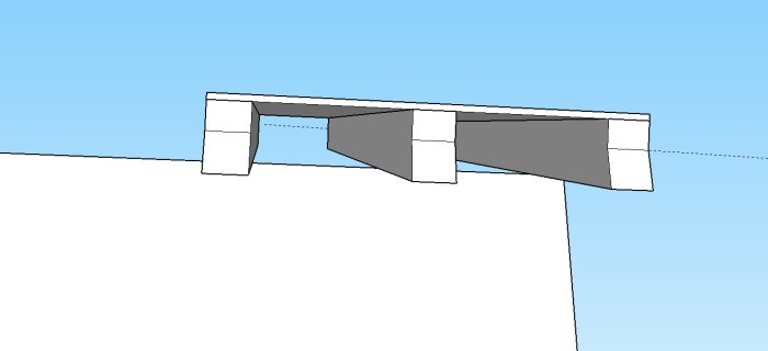 Illustration av ett saxtakstolsystem med luftspalt och isolering vid mötet mellan tak och vägg.