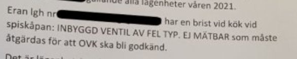 Text från ett forum inlägg om ventilation där det nämns en inbyggd ventil av fel typ som ej är mätbar.