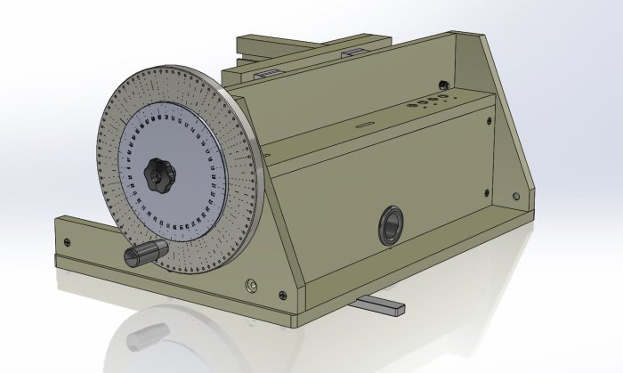 3D-modell av en maskindel med gradskiva och detaljer klar för bygginstruktioner.